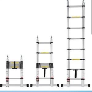 Telescoping Ladder, 16.5 ft. A-Shape Aluminum Extension Ladder Lightweight, Mult